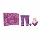 Versace Dylan Purple Darčeková sada, Parfumovaná voda 100ml + Sprchový gél 100ml + Telové mlieko 100ml + Parfumovaná voda 5 ml