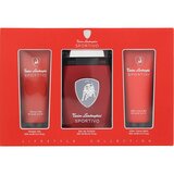 Tonino Lamborghini Sportivo Darčeková sada, Toaletná voda 125ml + Sprchový gél 100ml + Balzam po holení 100ml