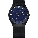Bering Solar Watch Classic 14440-227 Men's Watch Black Blue 40 mm