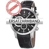 Bossart Replacement Strap Leather BW-1104 Black Silver Clasp