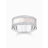 Thomas Sabo TR2446-041-14-56 Silver band ring w. white zirconia and enamel 