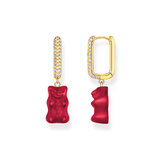Thomas Sabo CR727-414-10 Gold-plated single creole w. green Goldbears in midi version in Midiversion 