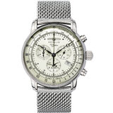 Zeppelin 8680M-3 Alarm Chronograph 100 Years Mens Watch 43mm 5ATM