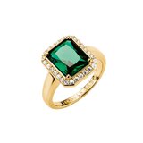 Thomas Sabo TR2508-971-6-56 Ring with green octagon stone Elyndra Gold-plated Ladies