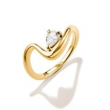 Thomas Sabo TR2543-M01-14-54 Ring with White Teardrop-Shaped Cubic Zirconia for Women, Gold-Plated