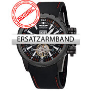 Perigaum Replacement Strap silicon P-1108-IB Black-red Black Clasp