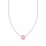 Thomas Sabo KE2210-051-9-L45V Silver Necklace with pink Zirconia Pendant 40-45 cm Ladies