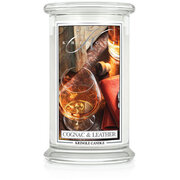 Kringle Candle Cognac & Leather vonná sviečka veľká 2-knôtová (624 g)