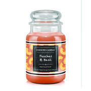 Country Candle FARMSTAND Peaches & Basil vonná sviečka veľká 2-knôtová (652 g)