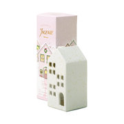 Paddywax Incense Holiday Village Ceramic - biely domček na 20 vonných kuželov - Teakwood Tobacco