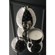 LADENAC Bois de Russie vonná sviečka Silver s ozdobnými kamienkami (450 g) v darčekovom balení