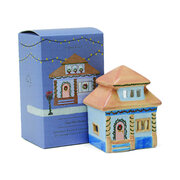 Paddywax Incense No.06 East Side House - keramický domček s vôňou Palo Santo (obsahuje 1 čajovú sviečku + 20 vonných kužeľov)