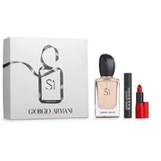 Giorgio Armani Si Darčeková sada, parfémovaná voda 50ml + riasenka Eyes To Kill Classico Black 2ml + rúž Lip Maestro 400 1.5ml