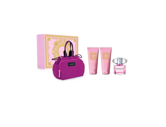 Versace bright crystal darčeková sada, toaletná voda 90ml + sprchový gél 100ml + telové mlieko 100ml + taška - Versace Bright Crystal edp 90ml set