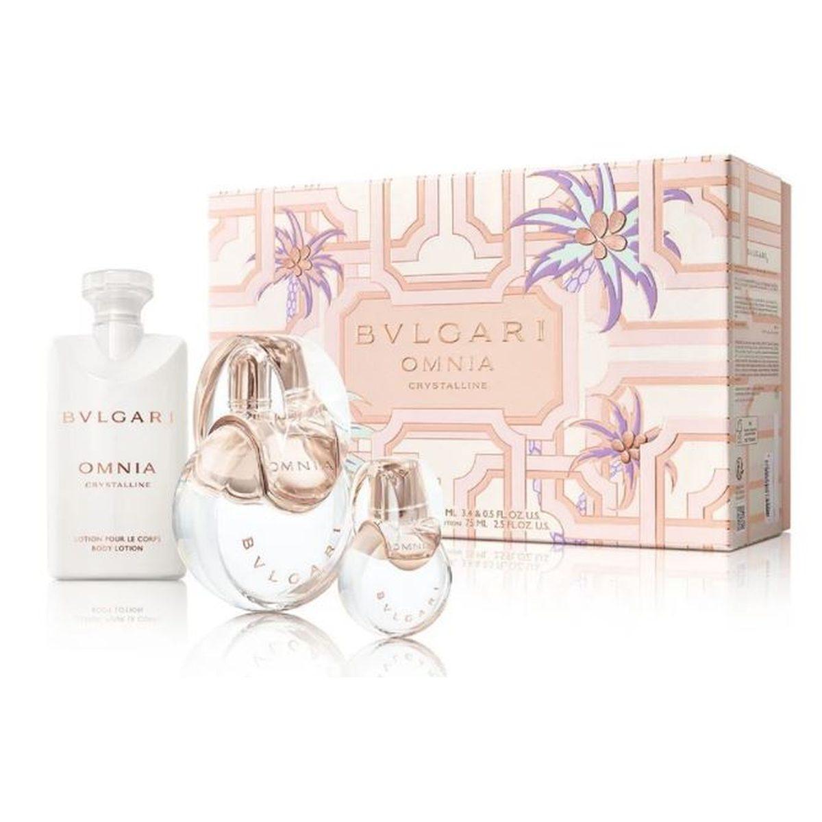 Bvlgari Omnia Crystalline Darčeková sada, toaletná voda 100ml + toaletná voda 15ml + Telové mlieko 75ml