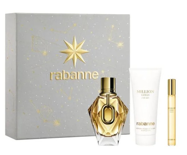 Paco Rabanne Million Gold For Her Darčeková sada, parfémovaná voda 90ml +parfémovaná voda 10ml + telové mlieko 100 ml