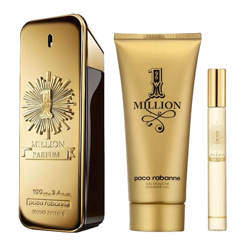 Paco Rabanne 1 Million Parfum Darčeková sada, Parfum 100ml + Sprchový gél 100ml + Parfum 10ml - poškodený obal