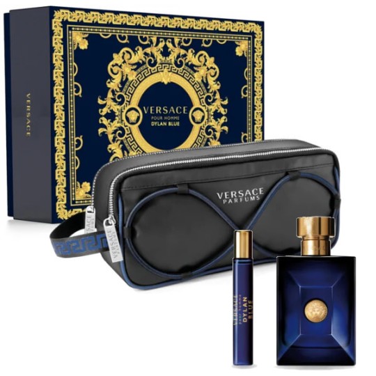 Versace Dylan Blue Darčeková sada, toaletná voda 100ml + toaletná voda 10ml + kozmetická taška