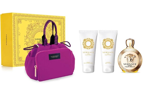 Versace Eros Pour Femme Darčeková sada, parfémovaná voda 100ml + sprchový gél 100ml + telové mlieko 100ml + taška