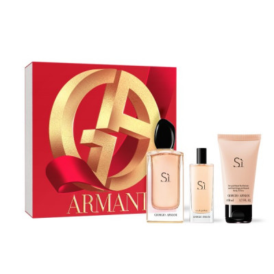 Giorgio Armani Si Darčeková sada, parfémovaná voda 100ml + parfémovaná voda 15ml + telové mlieko 50ml